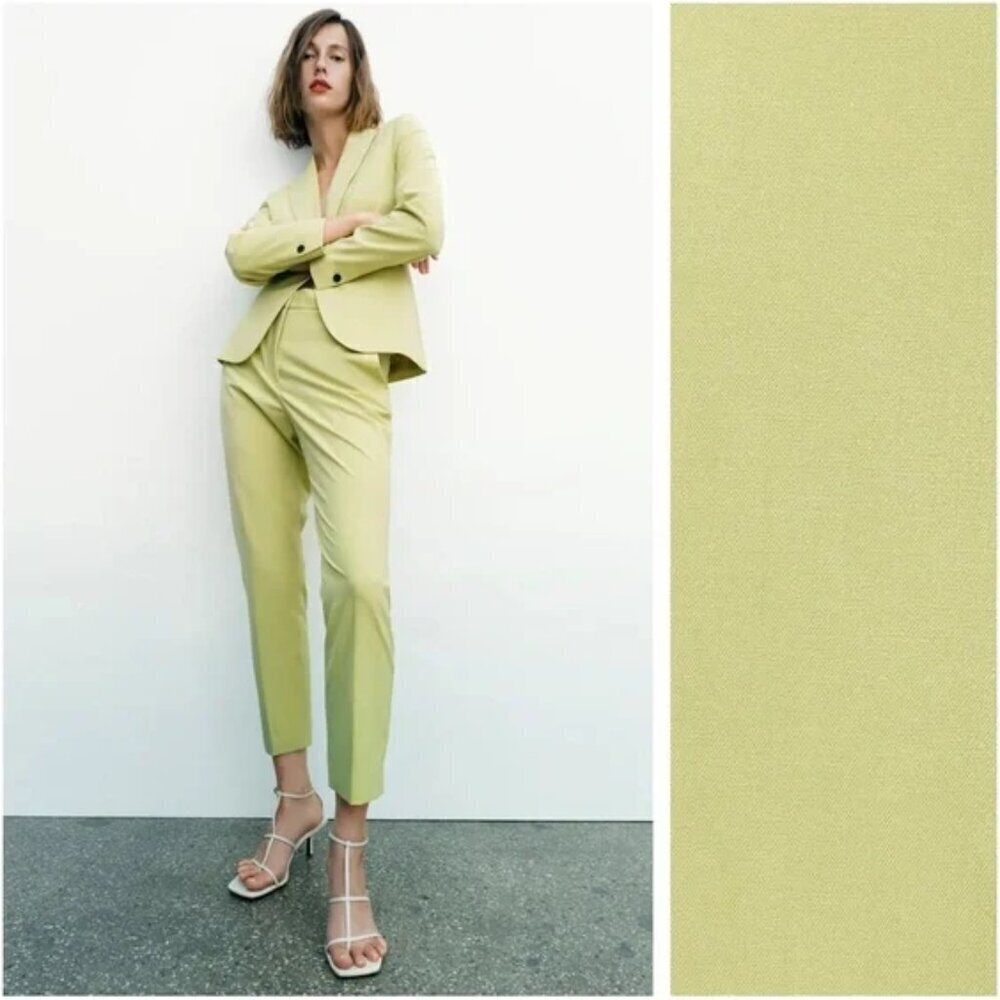 Like New Zara Lime Cropped Trousers Size 6